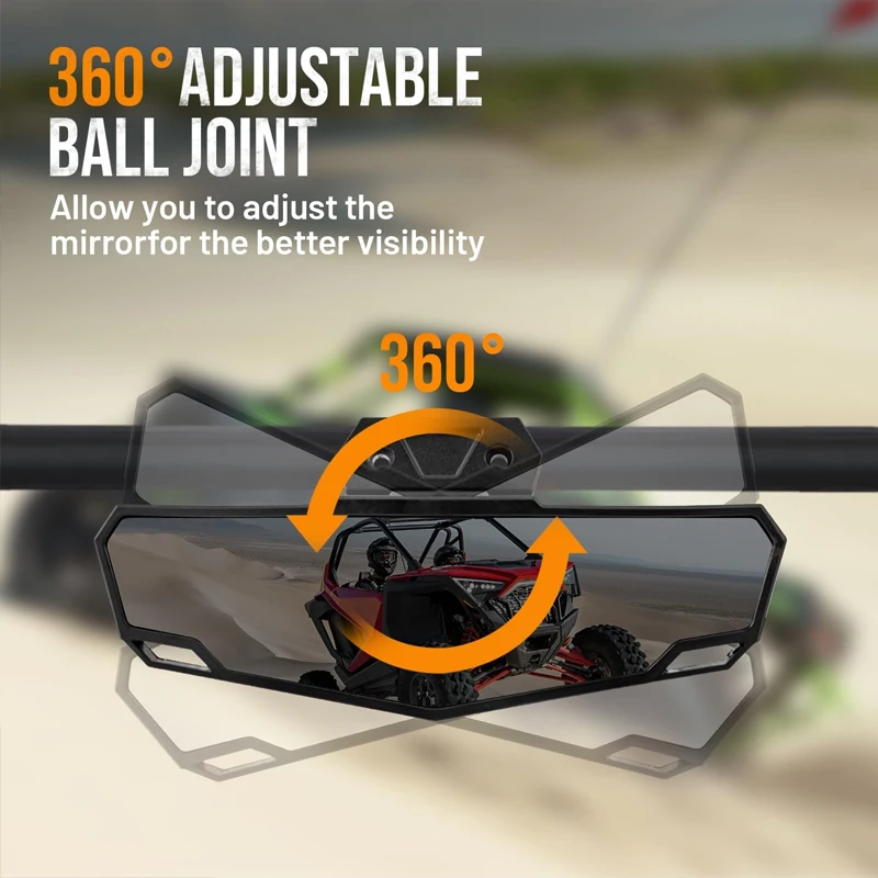 Specchietto centrale retrovisore UTV convesso per Polaris RZR XP 1000 /4 2024 /RZR Trail