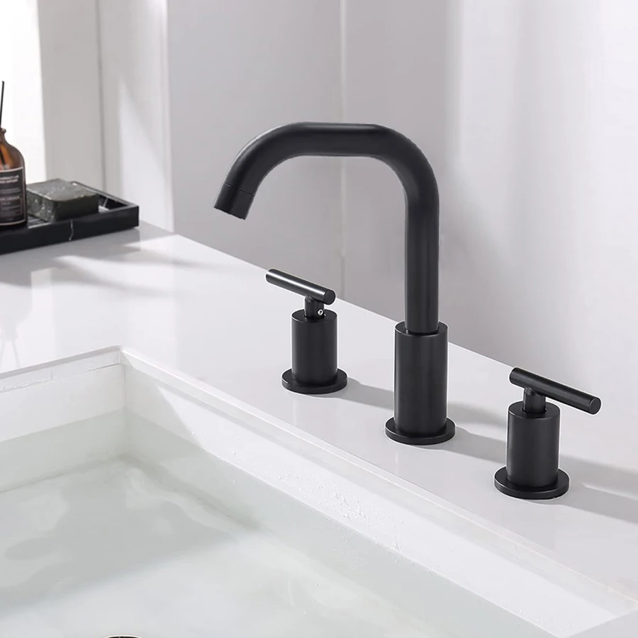 

Смеситель для раковины BAKALA, однотонный латунный кран с двумя ручками, 3 отверстия, набор