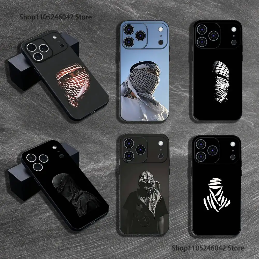 

Fashion Hattah Keffiyeh Black Soft Cover Phone Case For iPhone 17,16,15,14,13,12,11,Pro,XS,Max,XR,Plus,E,SE4,Mini