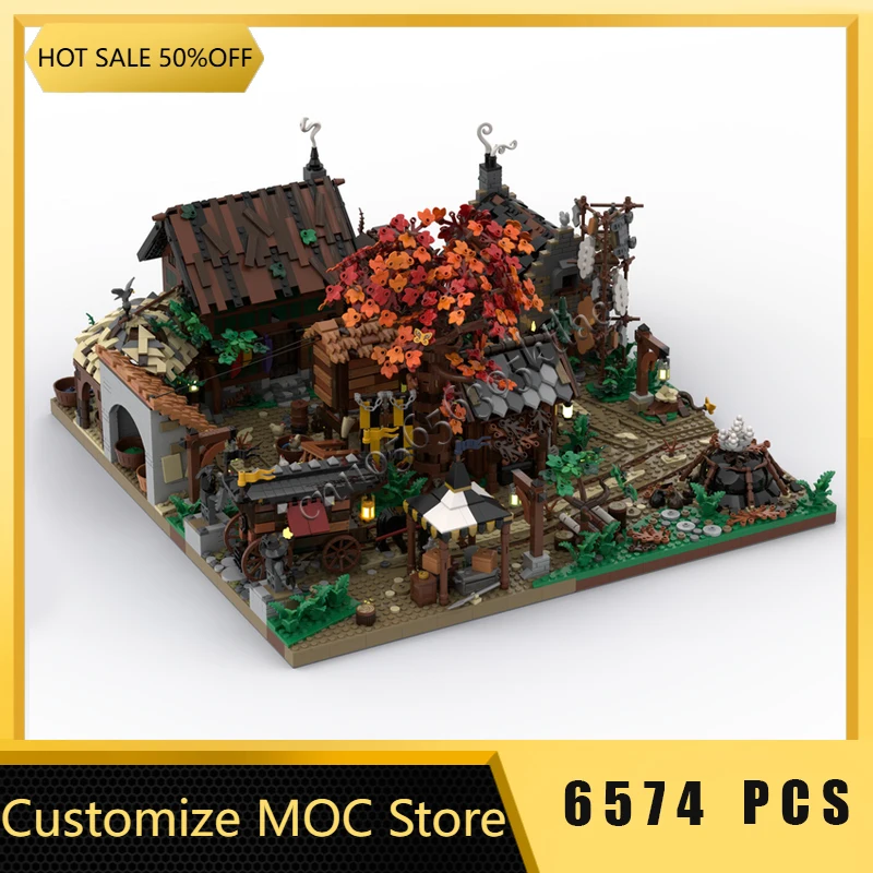 6574 قطعة وحدات مدينة القرون الوسطى رائحة الكريهة Outskirts نموذج اللبنات مجموعات التعليم الجمعية الطوب لعب الاطفال هدايا عيد الميلاد #1