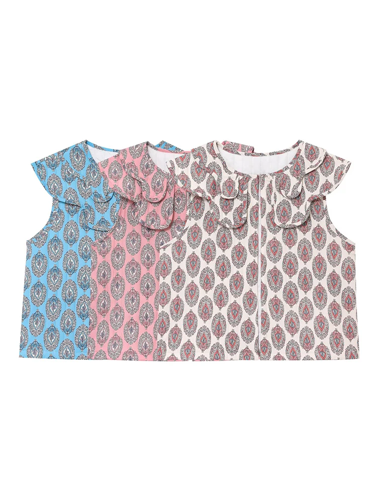 

Yaphleet Women Vintage Qulited Vest Jackets 2025 Fashion Ladies Flower Print Waistcoats for Female Chic Tops Cute Clothes