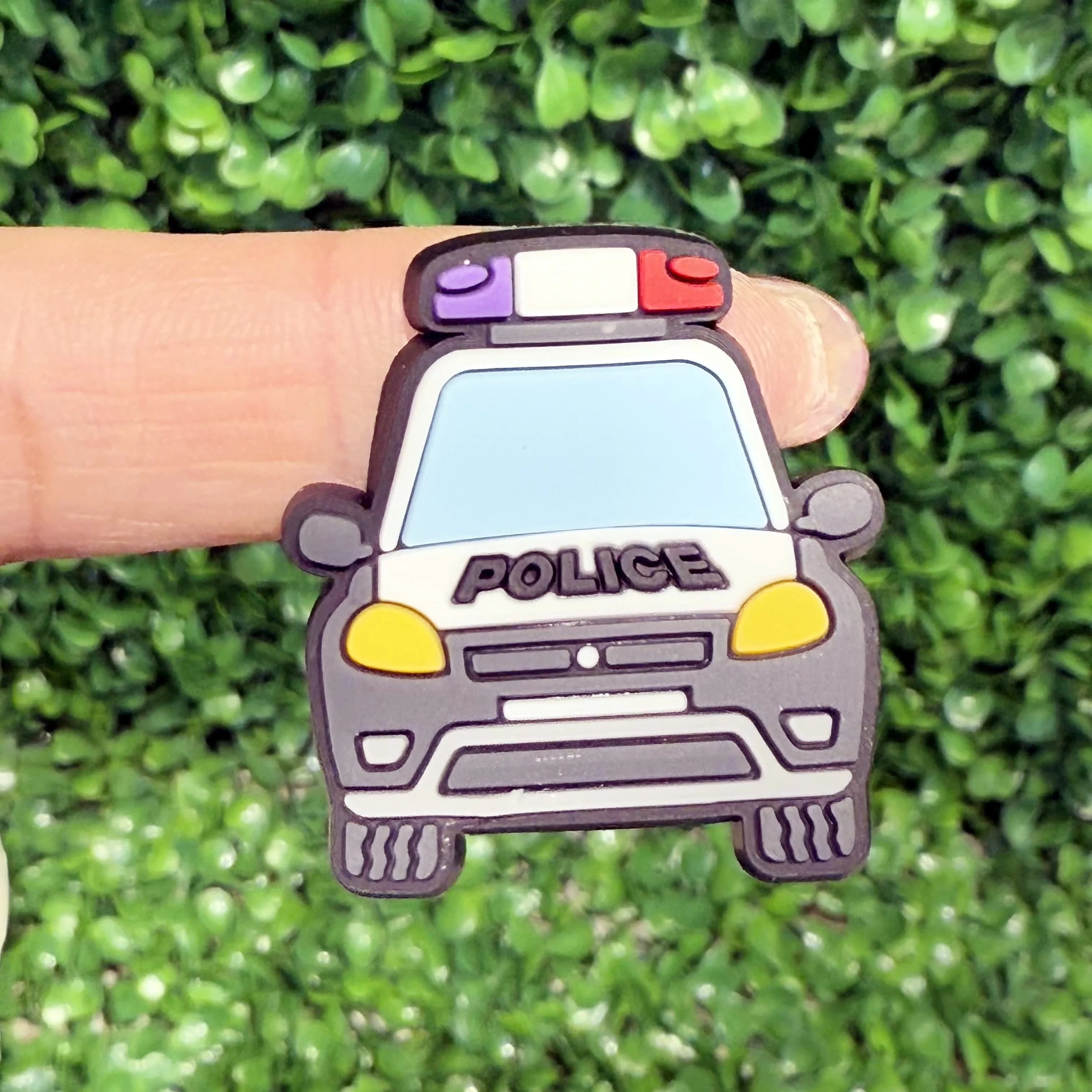 13PCS Cartoon Vehicles Police Car PVC Shoe Charms For DIY Bracelets Sandals Shoes Accessories Garden Shoes Button Decoration