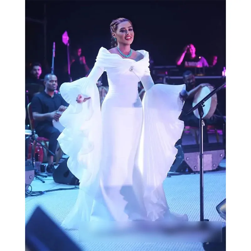 Robe De Soirée Sirène Blanche, Tenue de Bal Citroën, Deuxième Réception, Anniversaire, Fiançailles, Quelles que soient les Robes De Soirée, 123