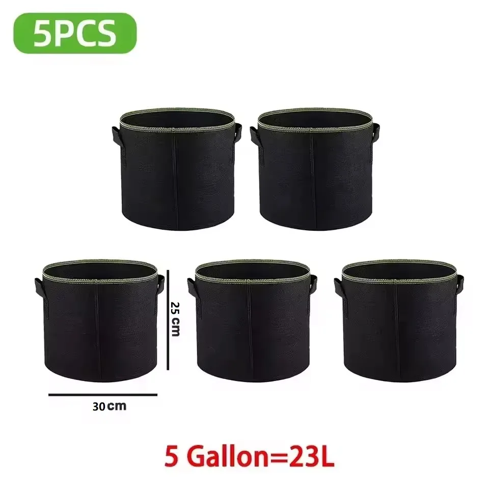 1-10 STUKS Non-Woven kweekzakken met luchtingsmogelijkheid, met handvatten, bloempotten, groenten-/bloemen-/plantenkweekzakken, 3/5/7/10/15/20 gallon