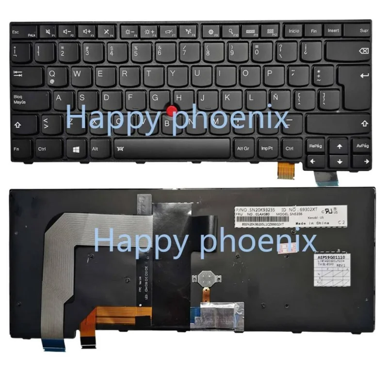 

New Backlit Latin Keyboard For Lenovo Thinkpad T460P T470P SN20K93235 Mouse Poingting stick LA With Backlight ==