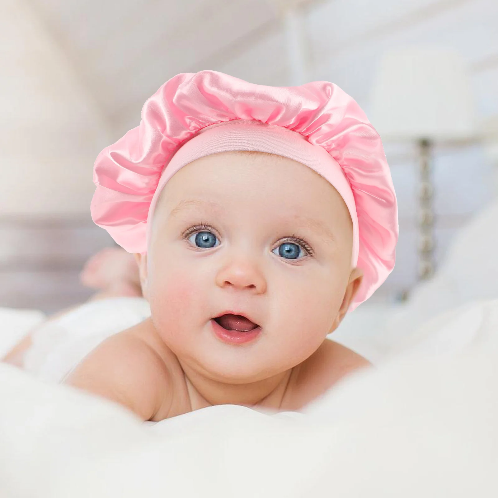 

Hair Cap Hats Baby Bonnet Kids for Curly Protector Sleeping Night Cover Girls Broadside Woman