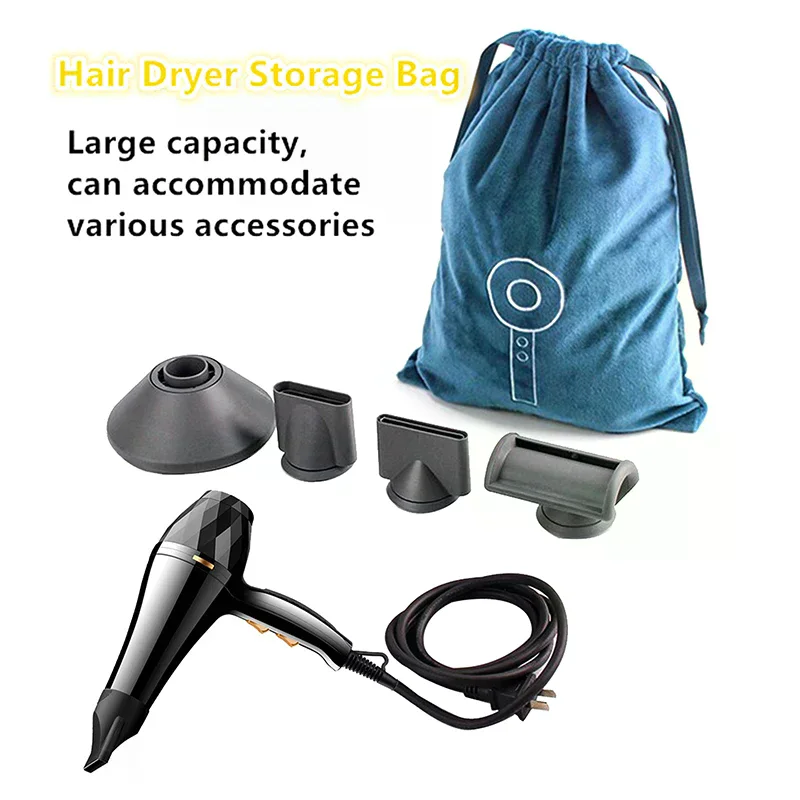 Hair Dryer Canvas Bag Hairdryer Storage Bag Portable Drawstring Closure Flannel Pouch Multiuse Stationery Jewellery Travel Pouch