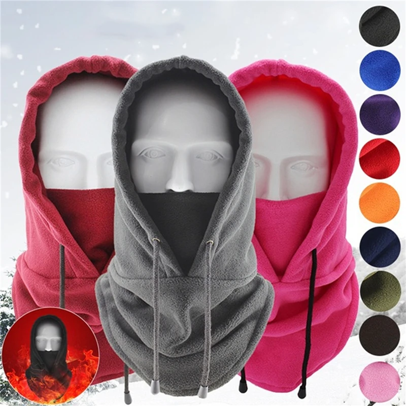 Winter Thermal Fleece Balaclava Scarf Ski Face Mask Neck Warmer Snood Hood Hat Windproof Cold Warm Riding Cap Sports Outdoor