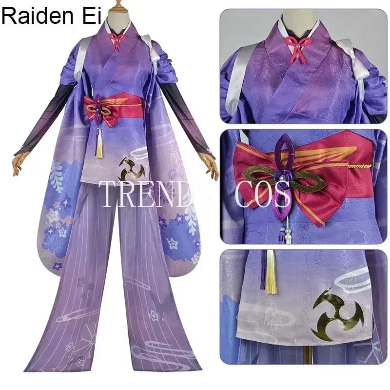 Anime Cosplay Raiden Ei Beelzebul Costume Cosplay Raiden Shogun Kimono Beelzebul Abiti per Comic Con Festa di Halloween