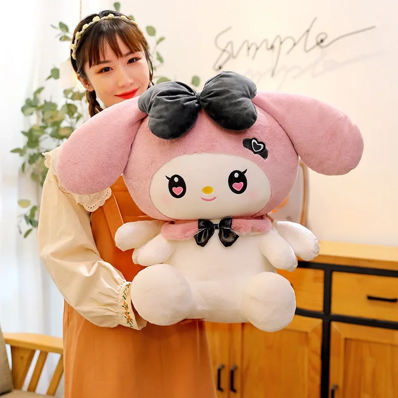 50cm sanrio brinquedo de pelúcia diabo kuromi brinquedo de pelúcia anjo melodia travesseiro decoração do quarto presente aniversário das crianças presente natal