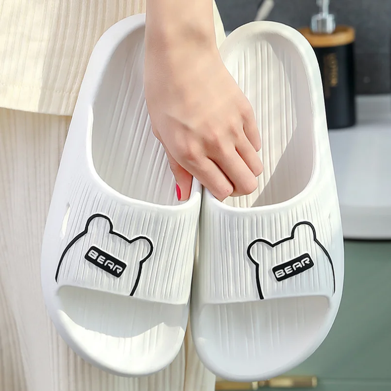 

House Slipper Woman teddy bear Cloud Summer Sandal Men Flip Flops Beach Non Slip Soft Sole Bathroom Home Shoes Female Male