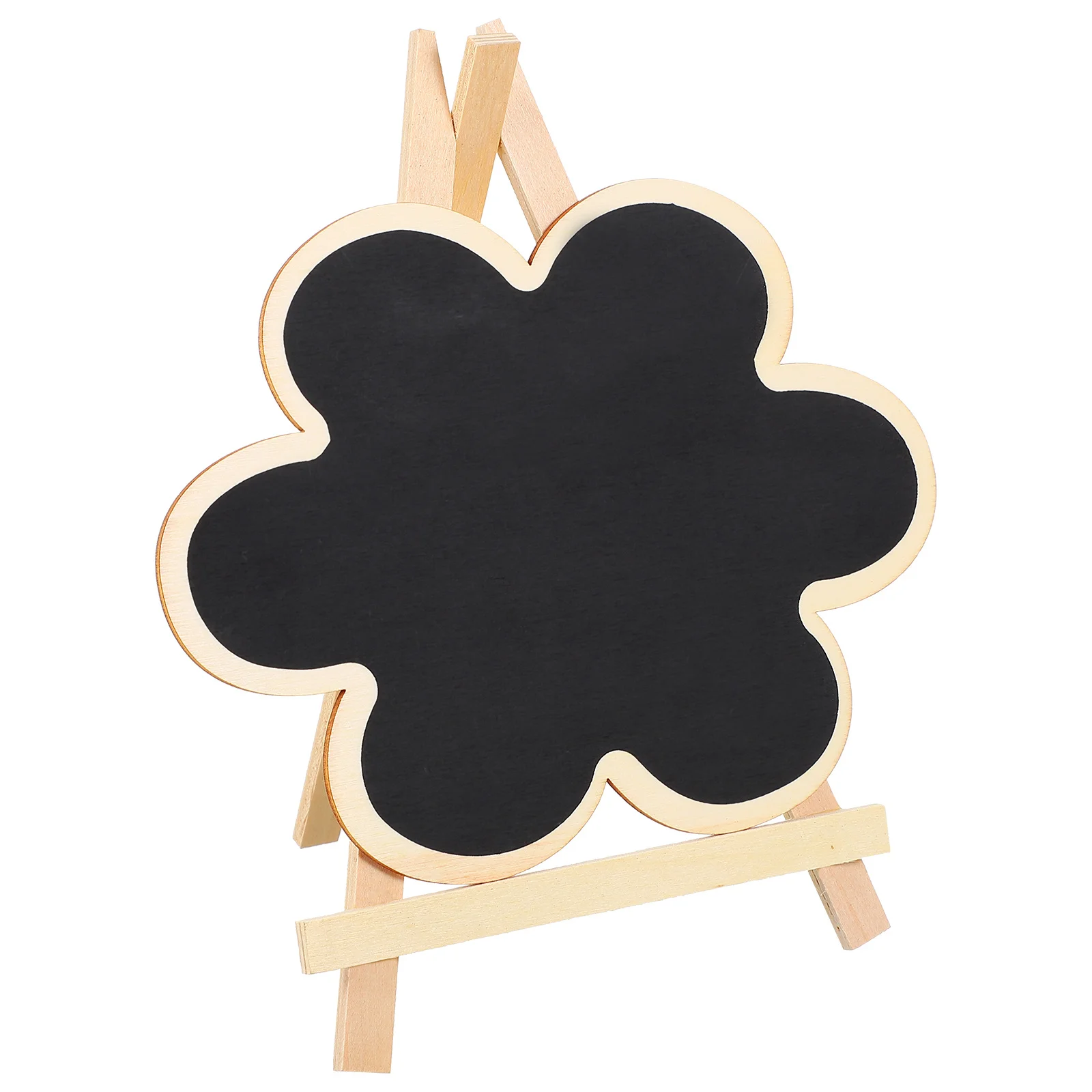 

Standing Chalkboard Sign Flower Shape Wood Desktop Mini Blackboard For Writing Message Notice Home Decor Gift Tabletop Ornament