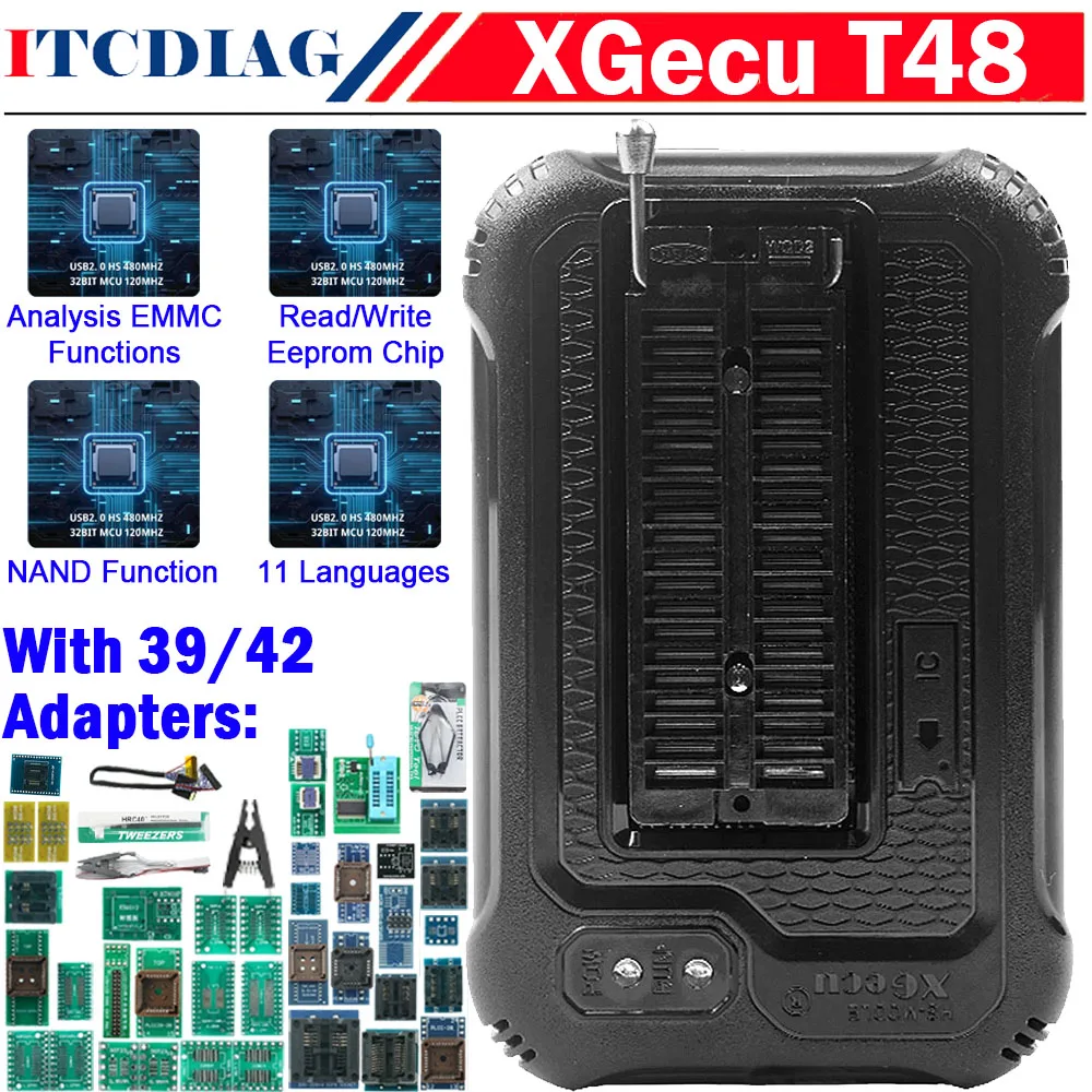 

Original XGECU T48 Universal High Speed USB Programmer High Performance Support 31000 IC MCU EEPROM Updated TL866II Plus TL866CS