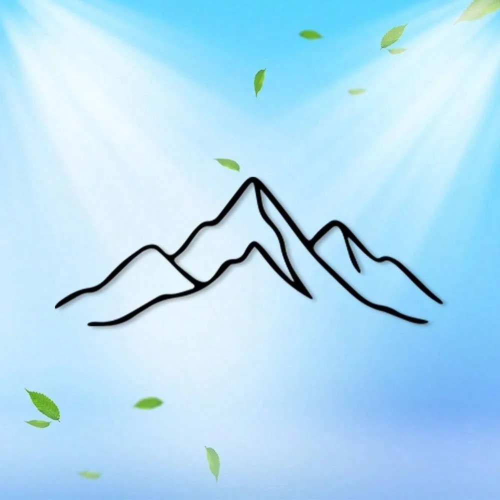 CIFbuy Iron Wall Art Minimalist Mountain Line Metal Plaque Abstract Landscape Sculpture Sign for Hallway Entryway Home Decor