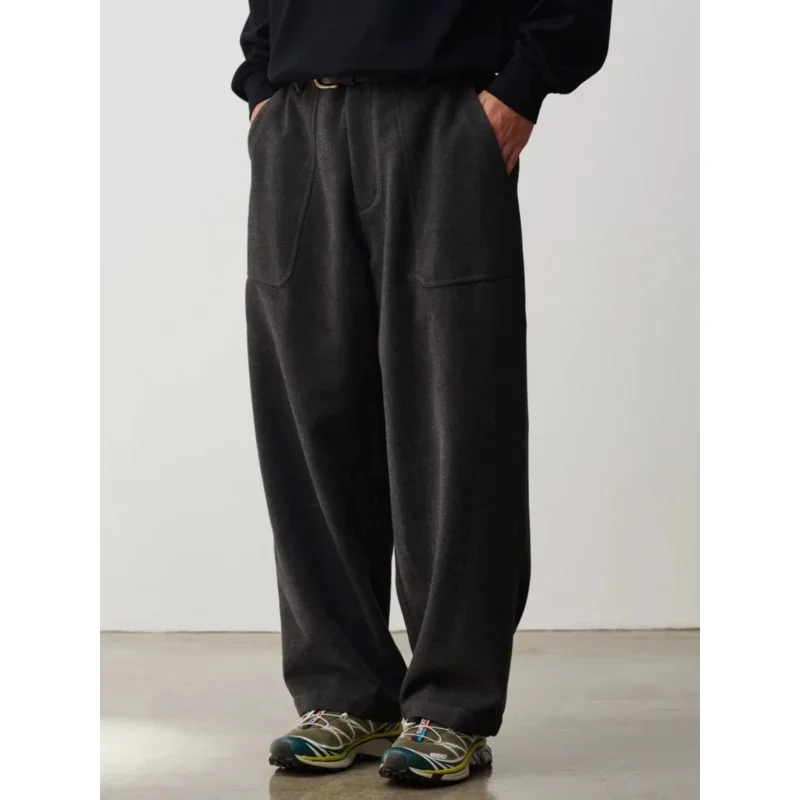 

Winter retro Japanese deck woolen pants loose drape wide leg straight casual woolen pants