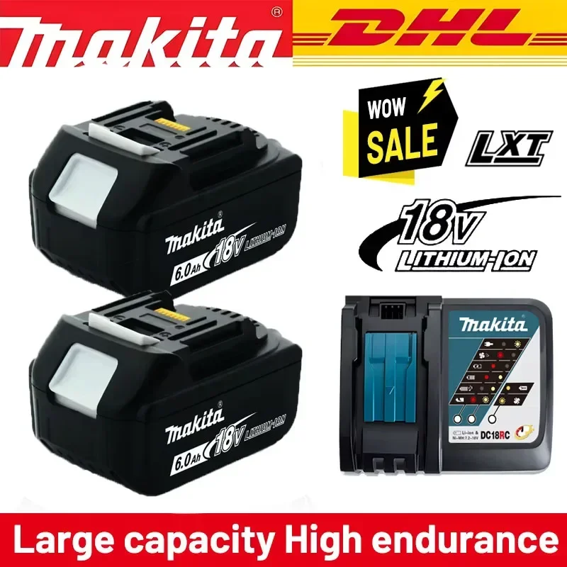 Makita Original Battery 6Ah for Makita 18V Battery bl1815 bl1830 bl1840 bl1845 bl1860 bl1445 Makita Replacement Lithium Battery