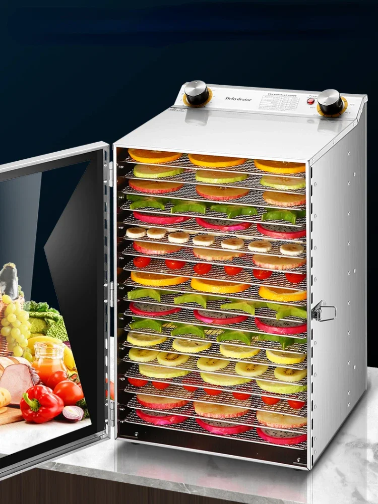 Large and Small Fruit Dehydrator 220V Drying Chassis Food Jerky Pet Snack Dry Fruit and Vegetable Air Drying Machine Dehydrator