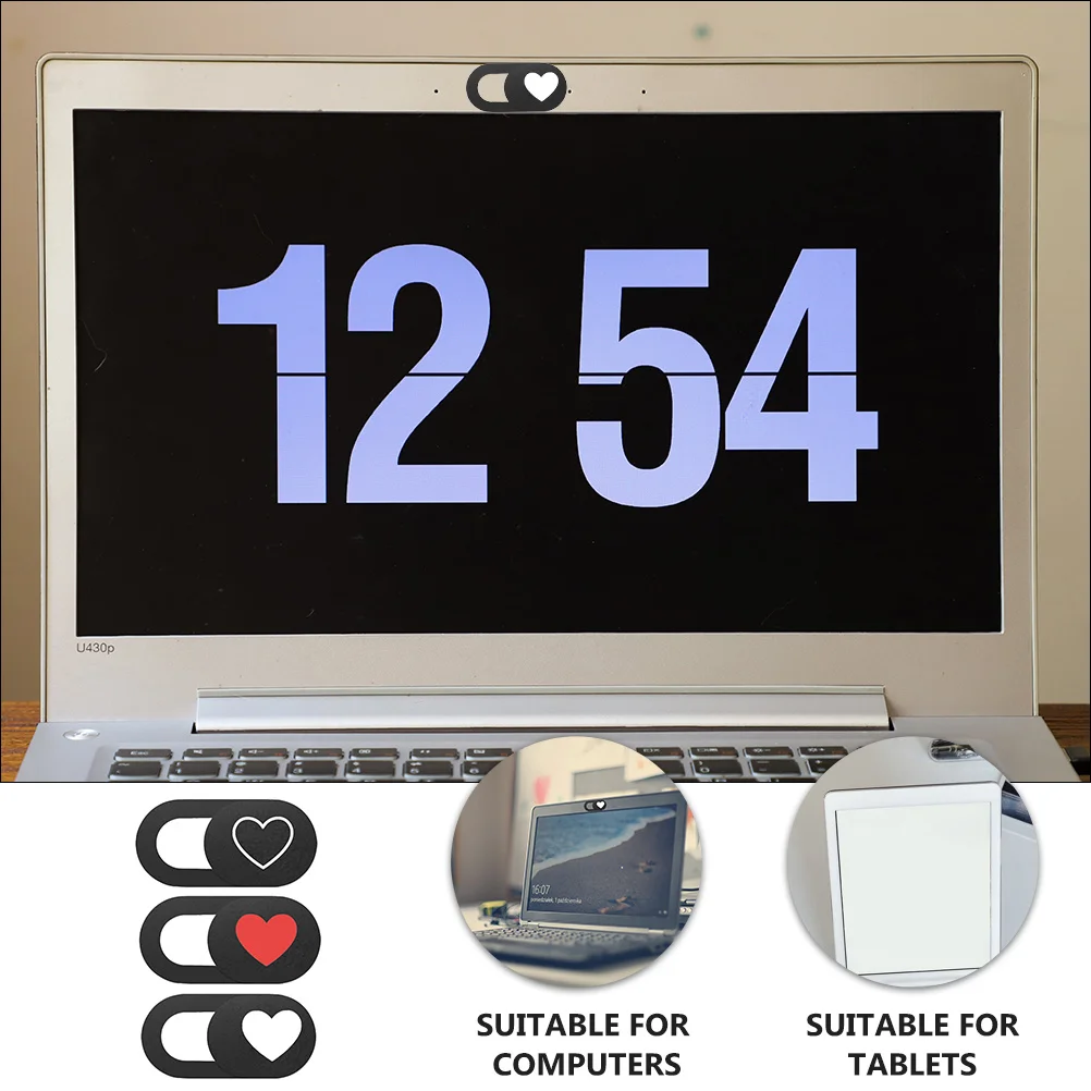 

3Pcs Heart Pattern Webcam Cover Slide Privacy Protection Cover for Laptop Tablet Laptop