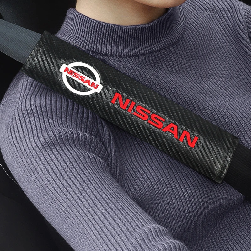 1/2 قطعة مقعد السيارة حزام غطاء الكتف حماية الوسادة لنيسان نيسمو X-trail قاشقاي ملاحظة جوك سنترا باترول ليف اكسسوارات السيارات #6