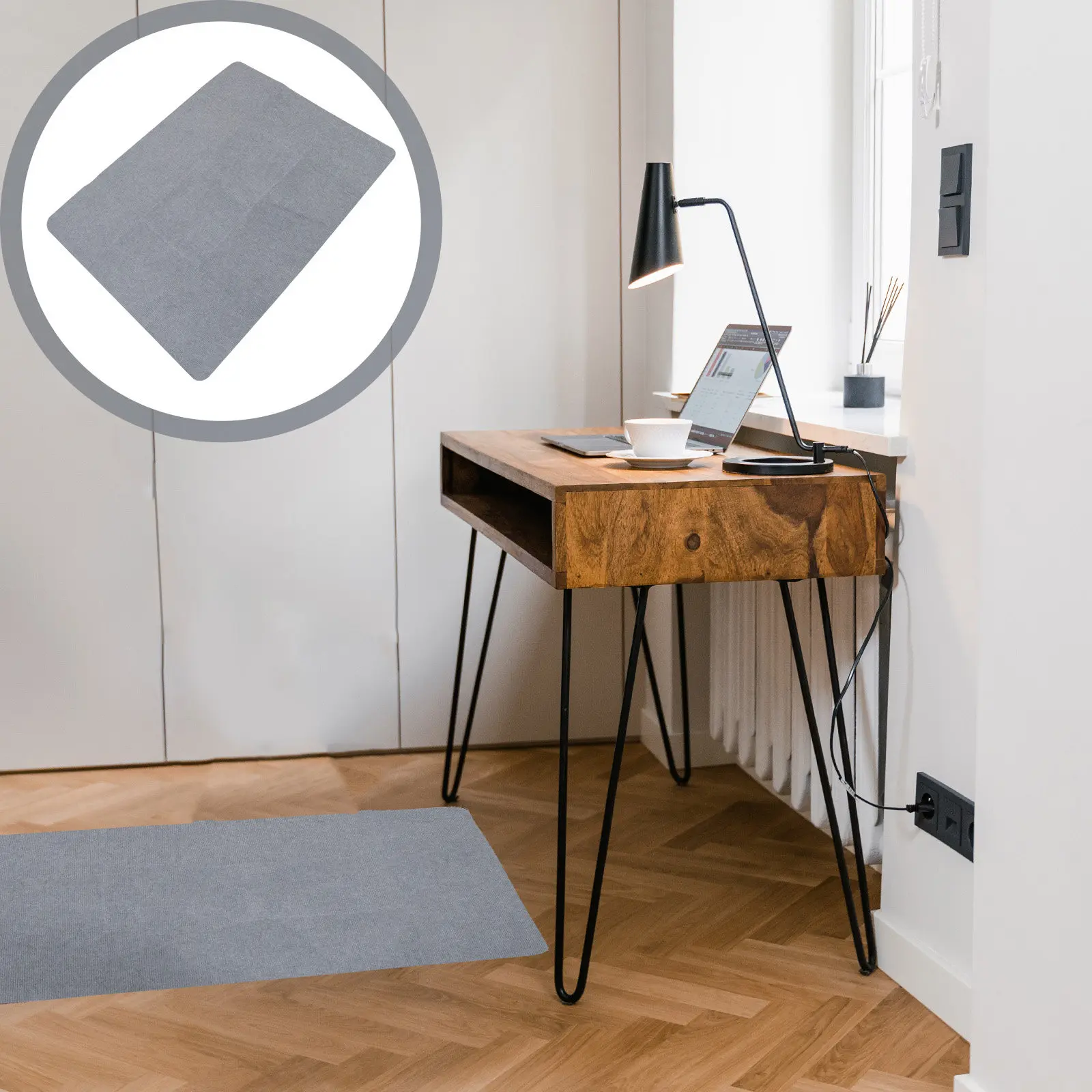 

Премиальный толстый нескользящий коврик для стула, для офисного и игрового кресел, защита для твердых полов, самоклеящийся, простая установка