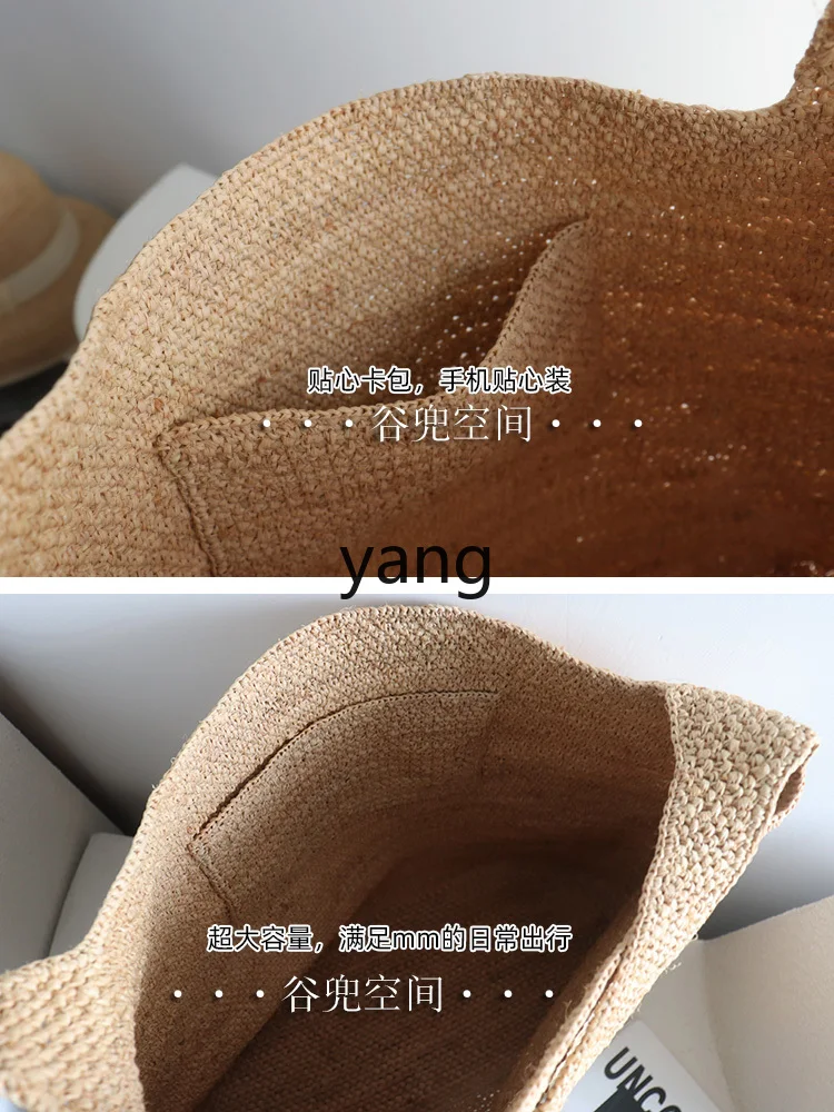 CX Handmade Ladies Straw Bag Natural Crochet Bag Vacation Beach Bag