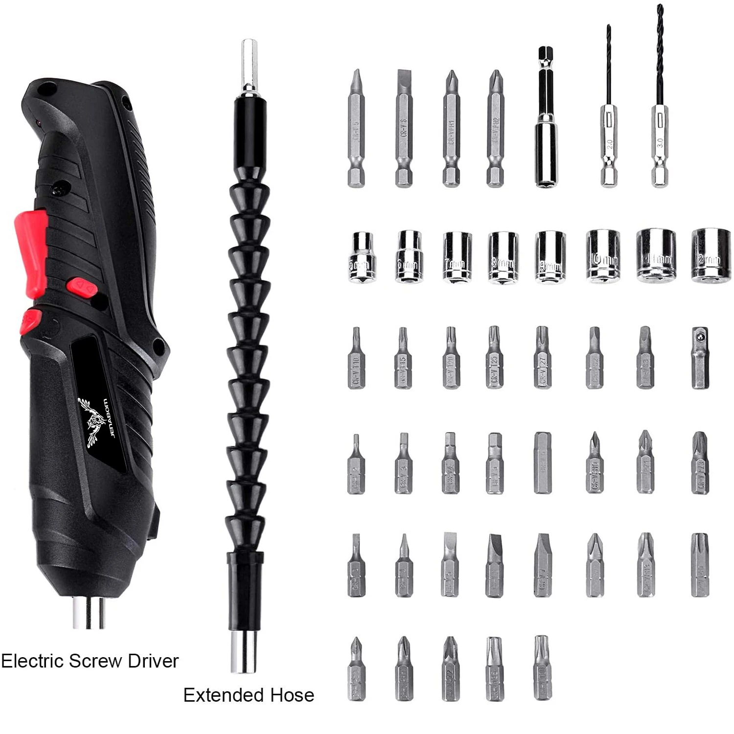 47 in 1 Cordless Electric Screwdriver Bits Set Rechargeable Torque Electric Rotatable Drill for Home Improvement DIY Project