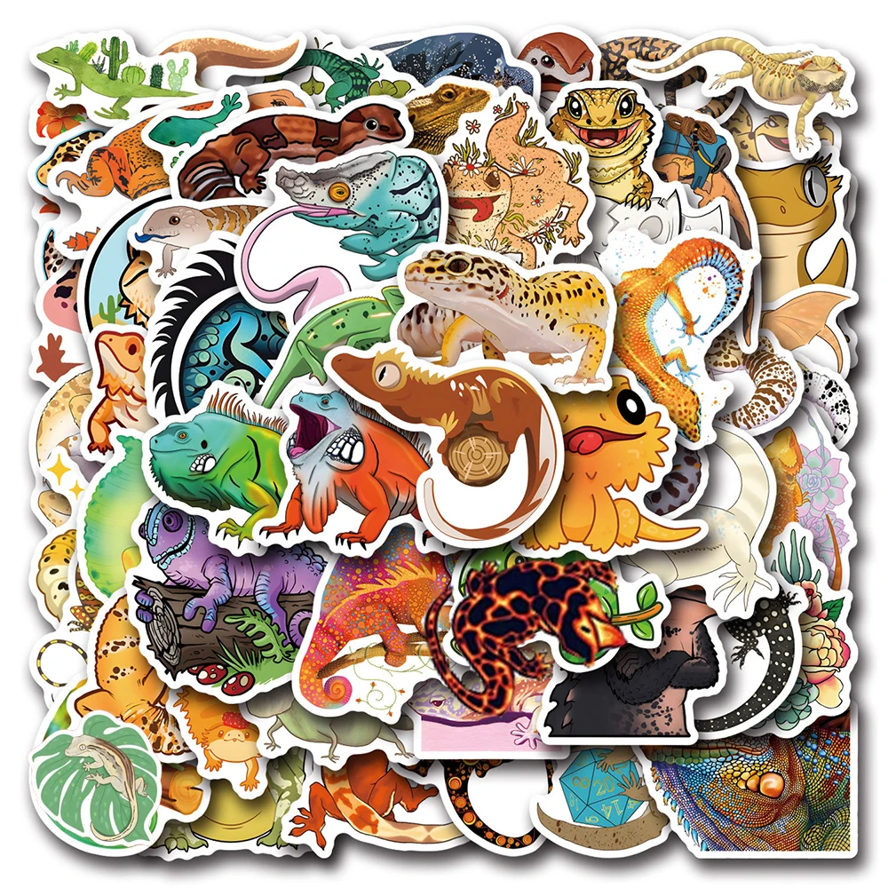 10/30/50/100 قطعة الزواحف الرائعة السحلية الكتابة على الجدران ملصقات الشارات DIY بها بنفسك محمول الهاتف سيارة سكيت السفر الأمتعة ملصق مضاد للمياه
