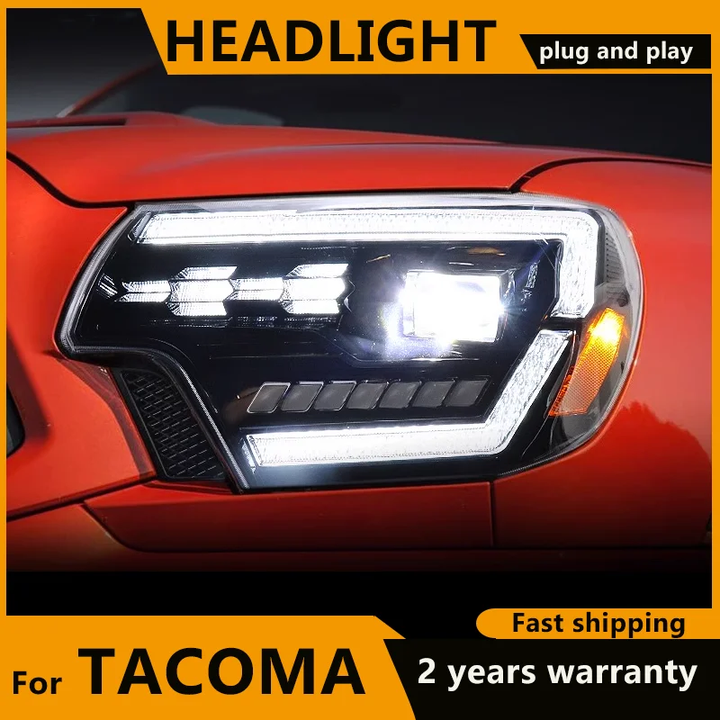 For Toyota Tacoma Headlights 2012 2013 2014 2015 Tacoma LED Headlight LED DRL Project Lens Dynamic turn signal Headlamp assembly