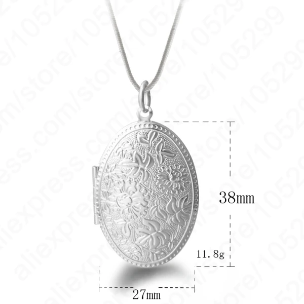 Vintage Photo Locket Necklace 925 Sterling Silver Needle Jewelry Pendant Necklace Women Gift Fast Shipping