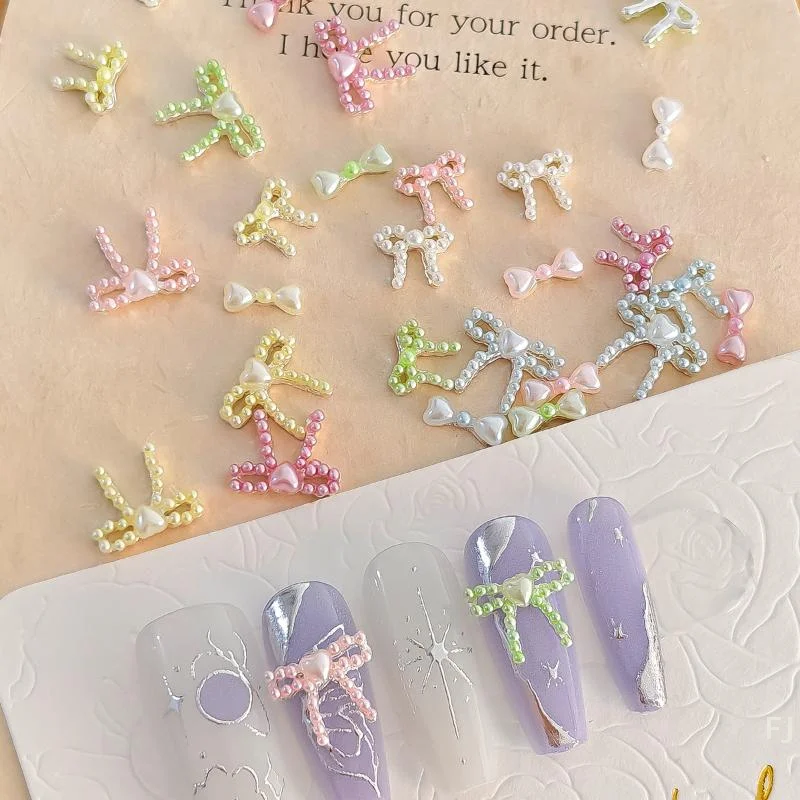 

[YU] 10 шт. макарон цвета 3D смола жемчужный бант подвески для дизайна ногтей японский предварительный бант лента украшения для дизайна ногтей для ногтей «сделай сам»