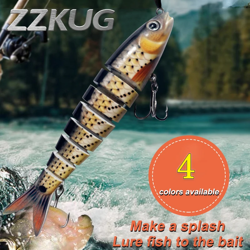 

ZZKUG 1PC 19g/13,5cm fishing lure Multi-Jointed Swimbait Crank Bait Lure 8 Segment Hard Artificial Bait Wobblers for trolling