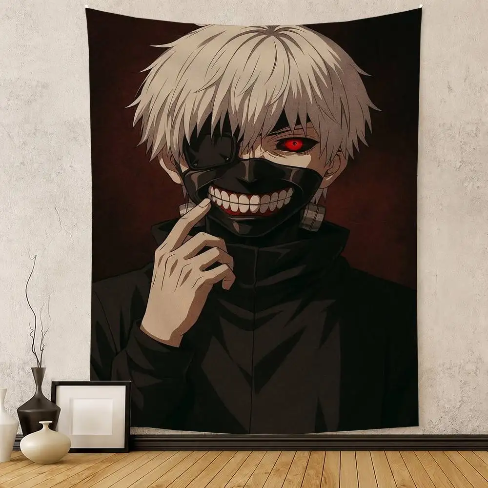 Kaneki Ken T-Tokyo G-Ghoul Flag Digital Printing Banner for Garage Wall Out Door Decoration