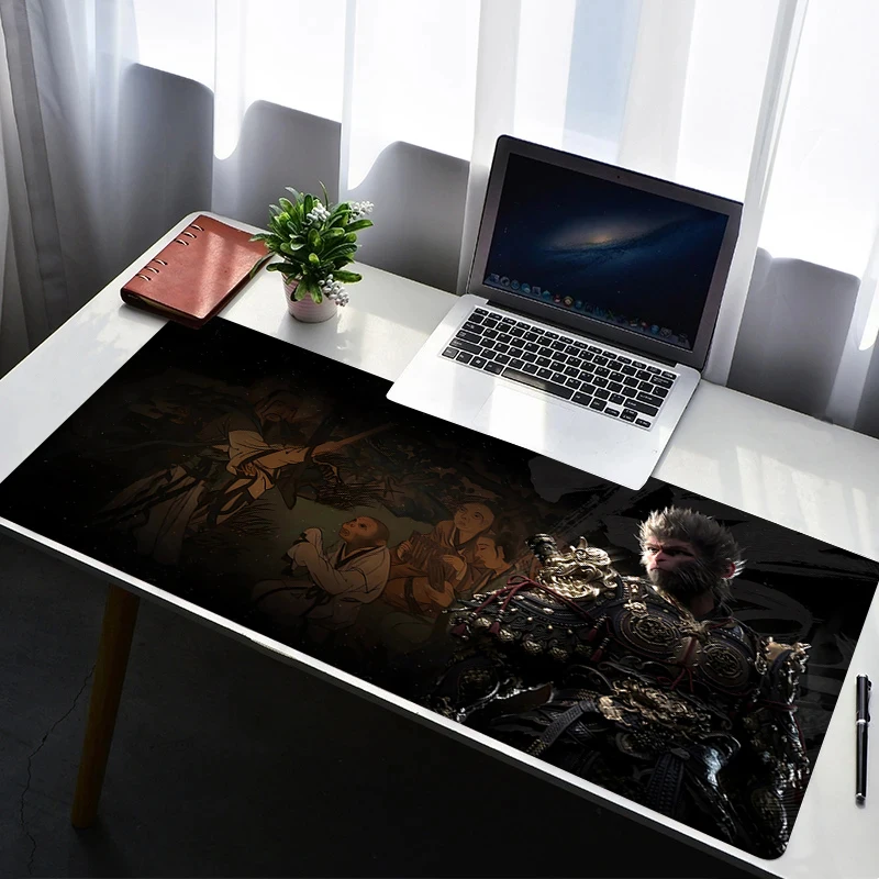 

Mouse Pad Non Slip Rubber Mousepad Laptop Gamer Cabinet Keyboard Pad Office Computer Gaming B-black Myth Wukong Desk Mouse Mat