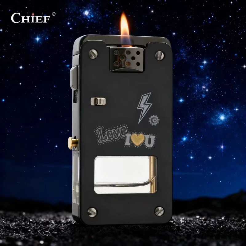 

Модная высококачественная зажигалка с креативным прозрачным топливным баком, которая может автоматически зажигает роскошную мужскую подарочную зажигалку