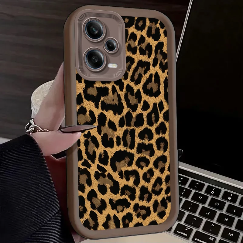 Phone Case For Xiaomi Redmi Note 13 12 11 Pro Plus 5G 12S 11S 10S 10 9 9S 8 12C 13C 4G Soft Silicone Luxury Leopard Cover Funda