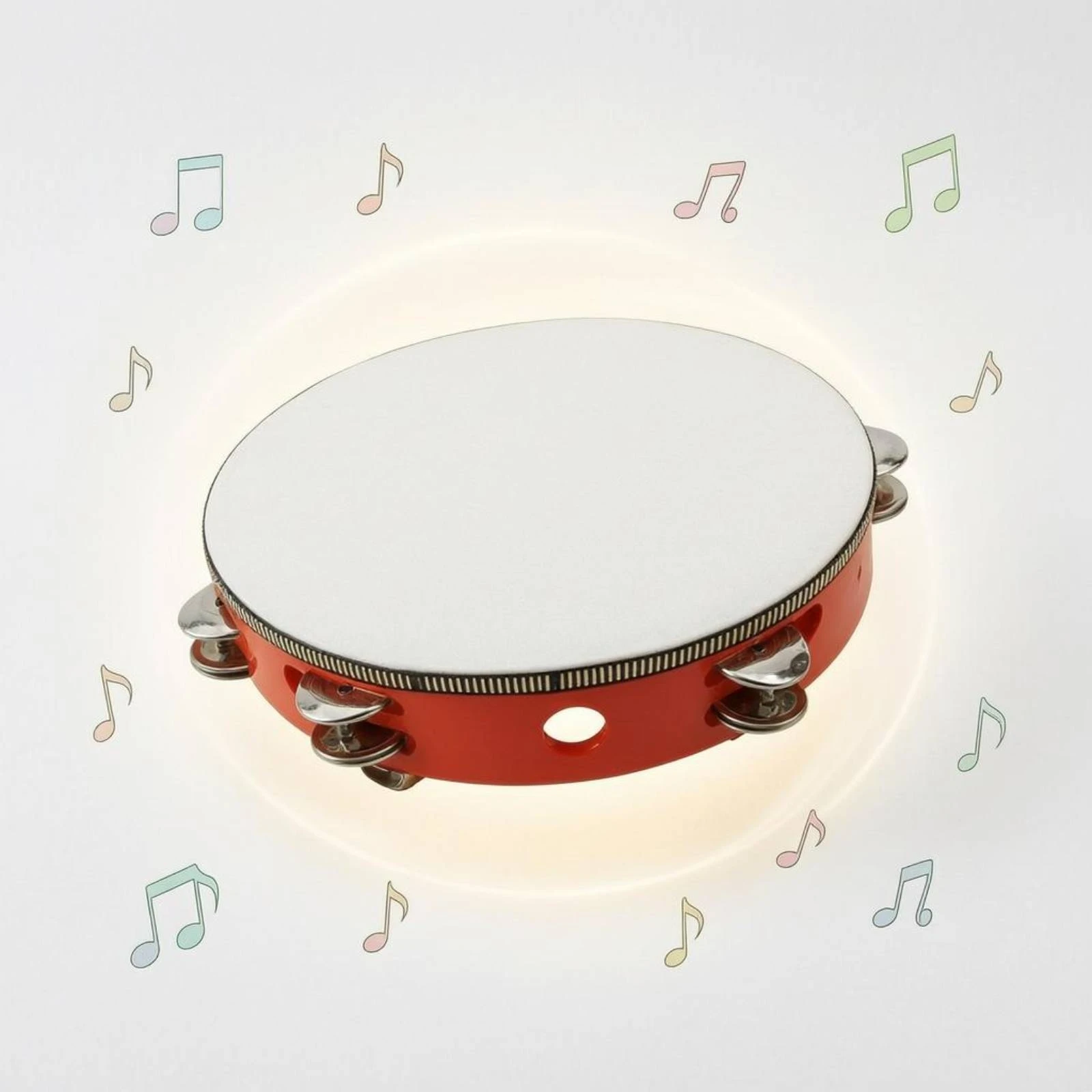 

Double Row Tambourine Dance Performance Red Tambourine Percussion Instrument Loud Jingling Discs Music Tool Bright Sound
