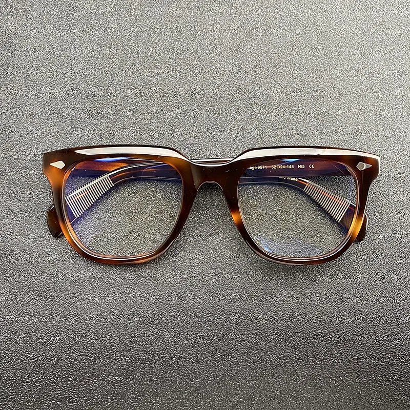 Vintage large frame acetate sheet glasses frame Men's prescription optical square frame myopia glasses wide face high quality