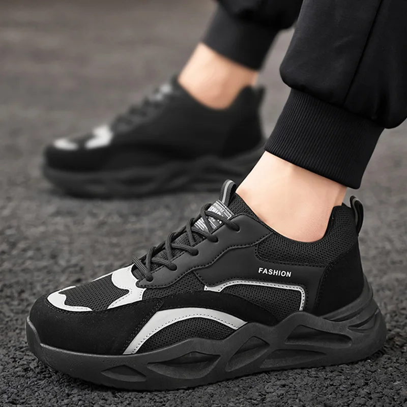 Oulylan Scarpe antinfortunistiche anti-sfondamento da uomo Anti piercing Calzature leggere morbide e traspiranti Scarpe protettive da lavoro all'aperto basse