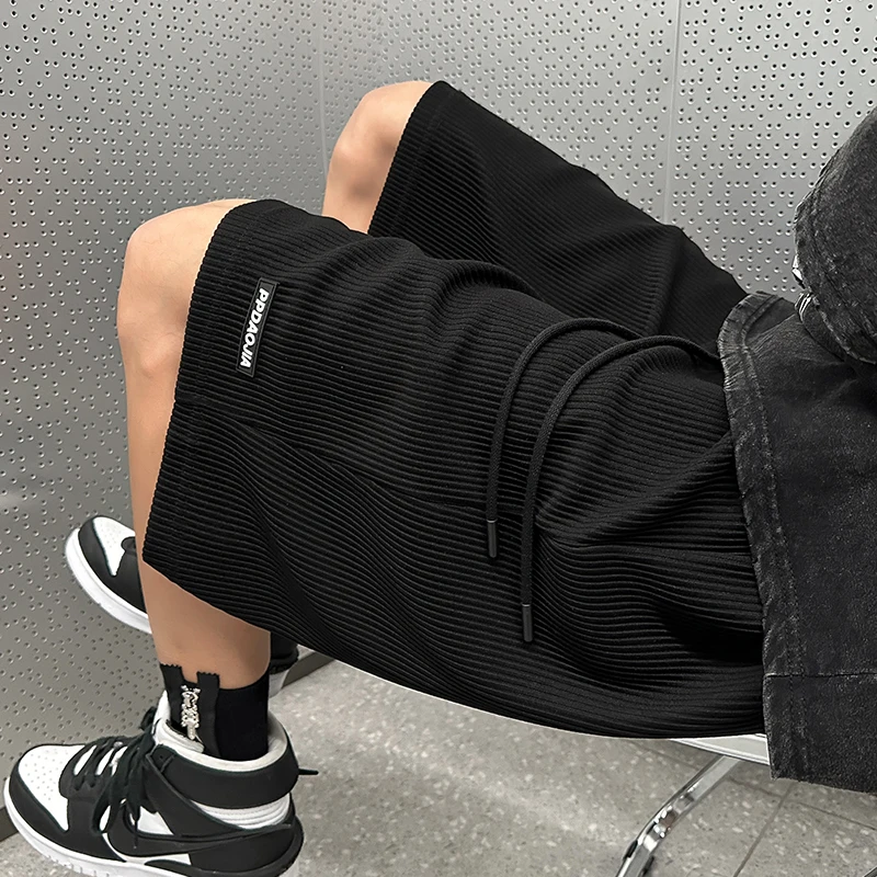 

Летние тонкие спортивные брюки Bla Ice Silk для бега, быстросохнущие, свободные, повседневные, длиной до колена, в американском баскетбольном стиле