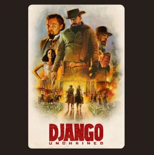 Django Unchained Movie Metal Poster Collectable Tin Sign 20x30cm