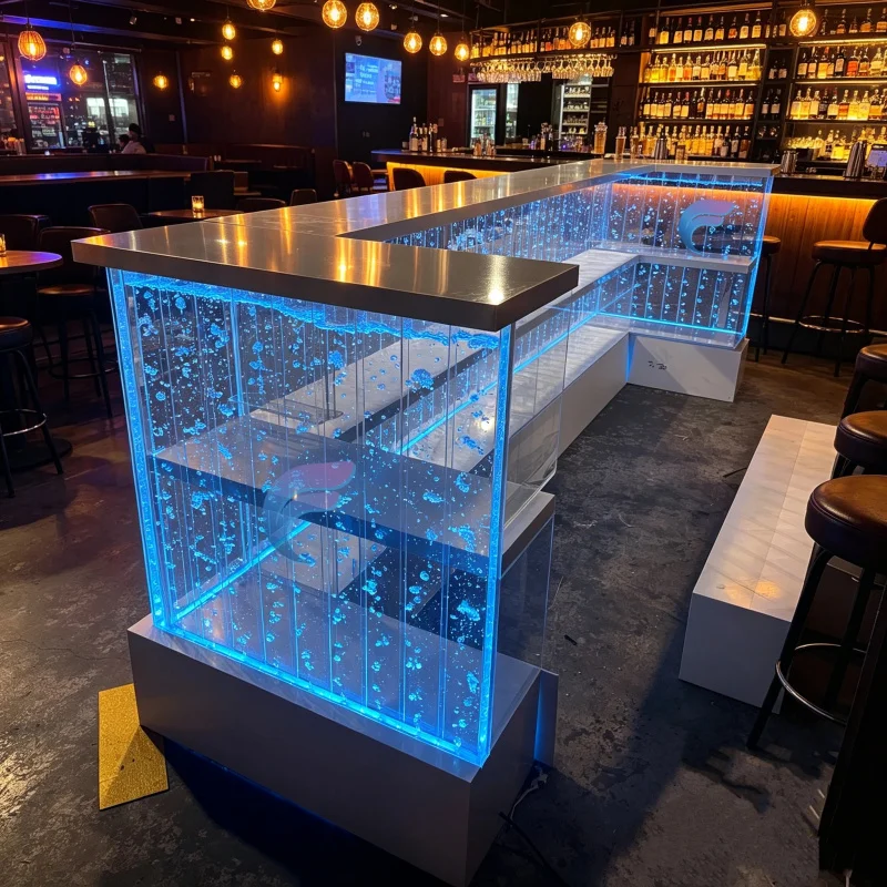 custom.Modern LED Lighted Acrylic Coffee Table Used As Commercial Bar Counter