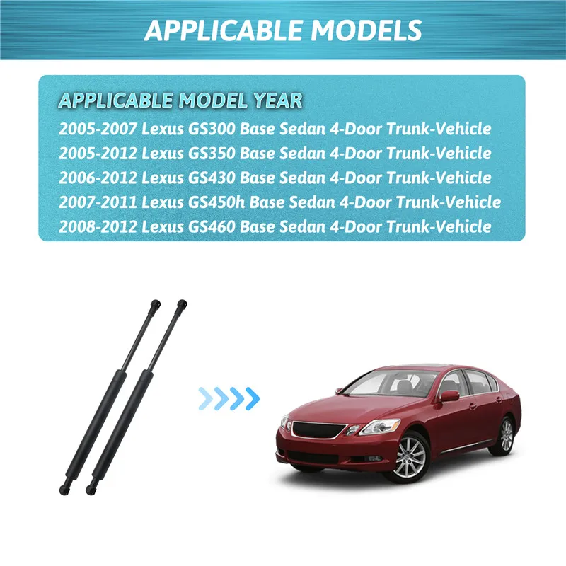 2x For Lexus GS300 GS350 GS430 GS450h GS460 2005-2012 Trunk Tailgate Gas Spring Struts Boot Shocks Lift Supports OEM Replacement