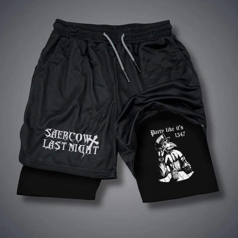 

American Double-layer Basketball Shorts, Men's and Women's Sports Pants, Fake Two Pieces, Double-layer Running Sports 17