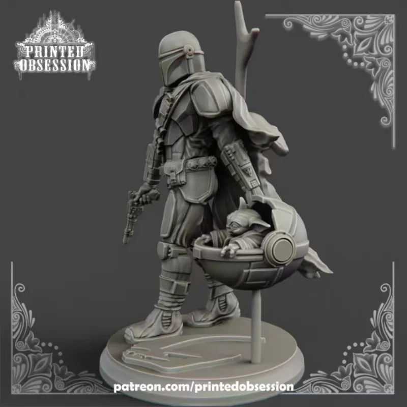 1/24 Schaal 75mm Hight Hars Figuur Alien Mech Warrior Model Kit Ongemonteerd en Ongeverfd 3D printen Garage speelgoed 091