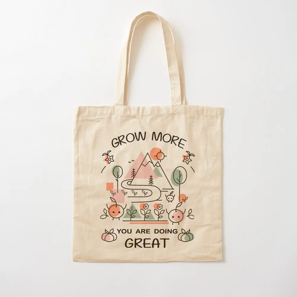 Stardew Valley inspired cute Junimos, Grow more you are doing great Tote Bag reusable shopping bag personalized tote