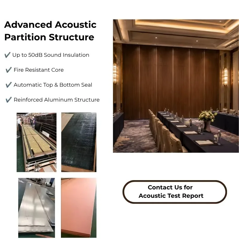 Acoustic Soundproof Wall Operable Partition System Movable Wall Divider Panel with Aluminum Track From China Factory