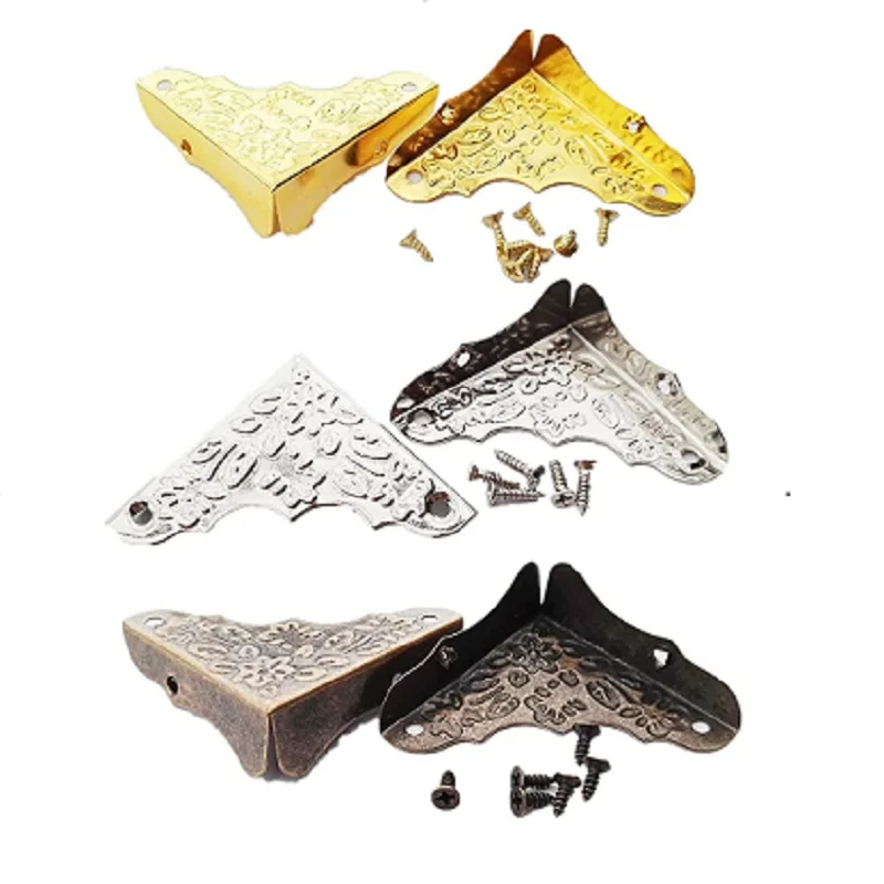 20Pcs Metal Edge Antique Box Corner Protector Furniture Table Corner Edge Guards Wooden Jewelry Box Corner Protect Cover 37mm