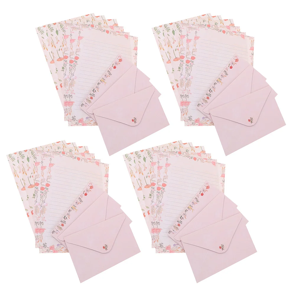 

4 Sets Stationery Parchment Paper for Writing Stationary Vintage Envelopes Classic Aged Letters Small and Fresh