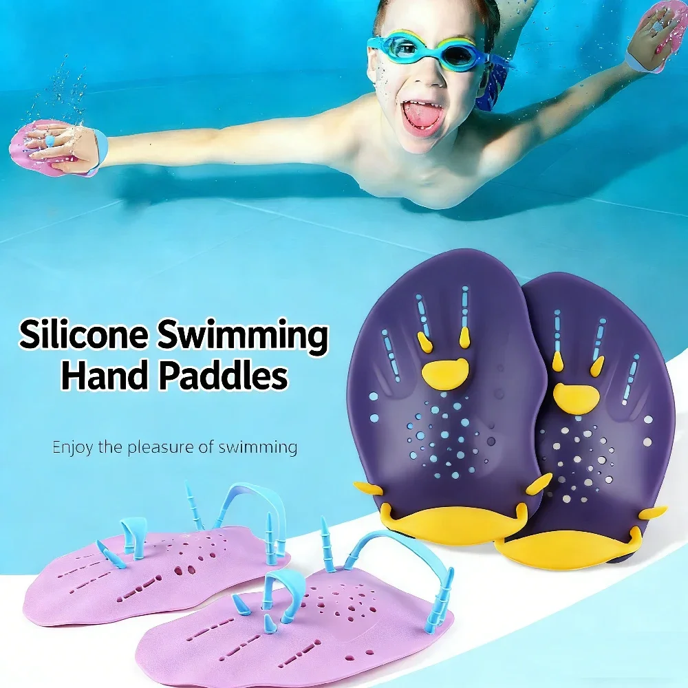 1 Paar Verstellbare Schwimmpaddles für Runden-Schwimmen, Handpaddles Handflossen für Erwachsene und Kinder, Pool-Trainingszubehör – Detail 4