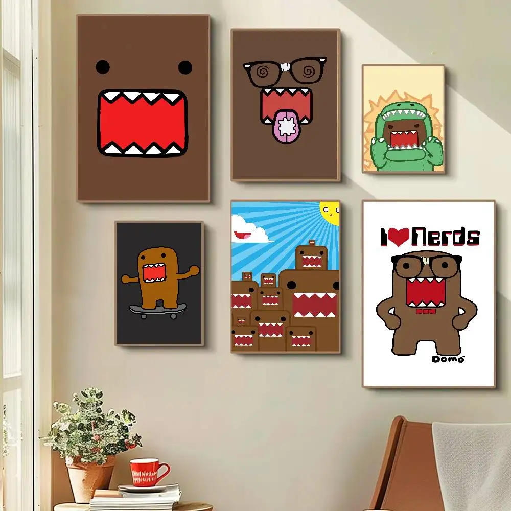 Domo-Kun Funny Cute Cartoon Posters Prints Canvas Painting Wall Art Picture Living Room Home Decor